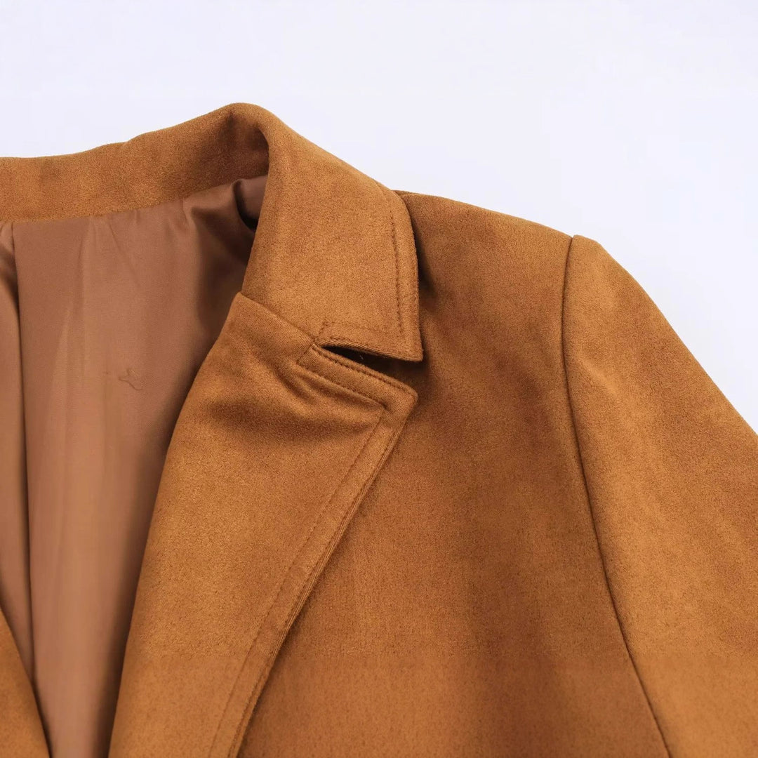 Damen nan taillierter Blazer mit Bindegürtel, Pattentaschen und weichem Innenfutter Echo Archiv