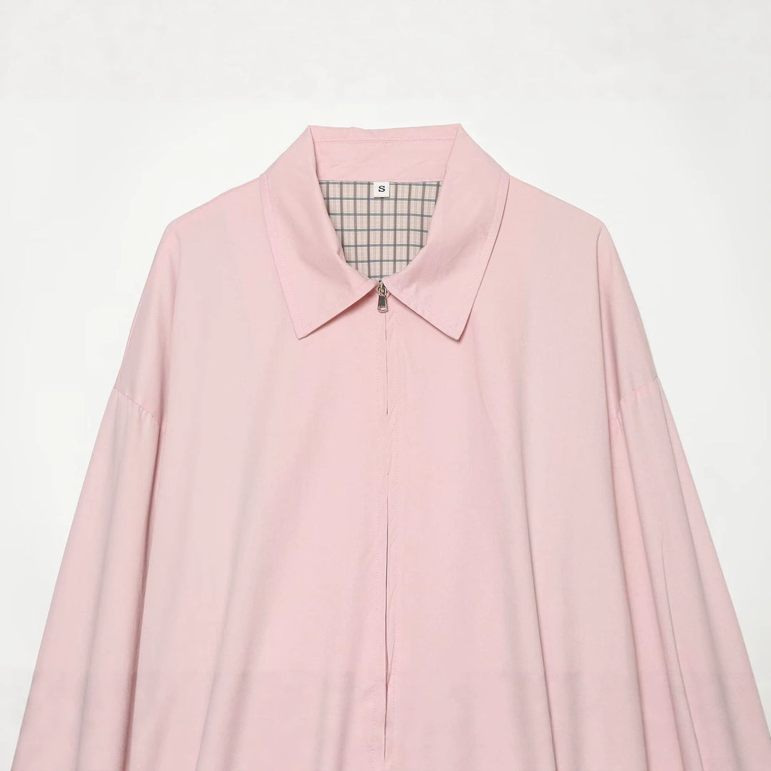 Damen Leichter Cropped‑Blouson mit Hemdkragen, verdecktem Reißverschluss und elastischem Saum Echo Archiv