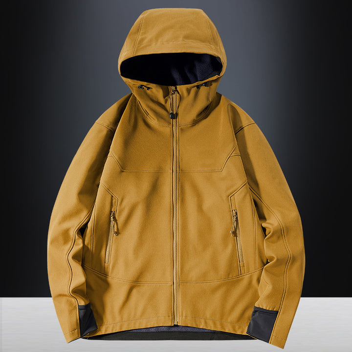 Herren Softshell Outdoorjacke mit winddichter, atmungsaktiver Membran und verstellbarer Kapuze Echo Archiv