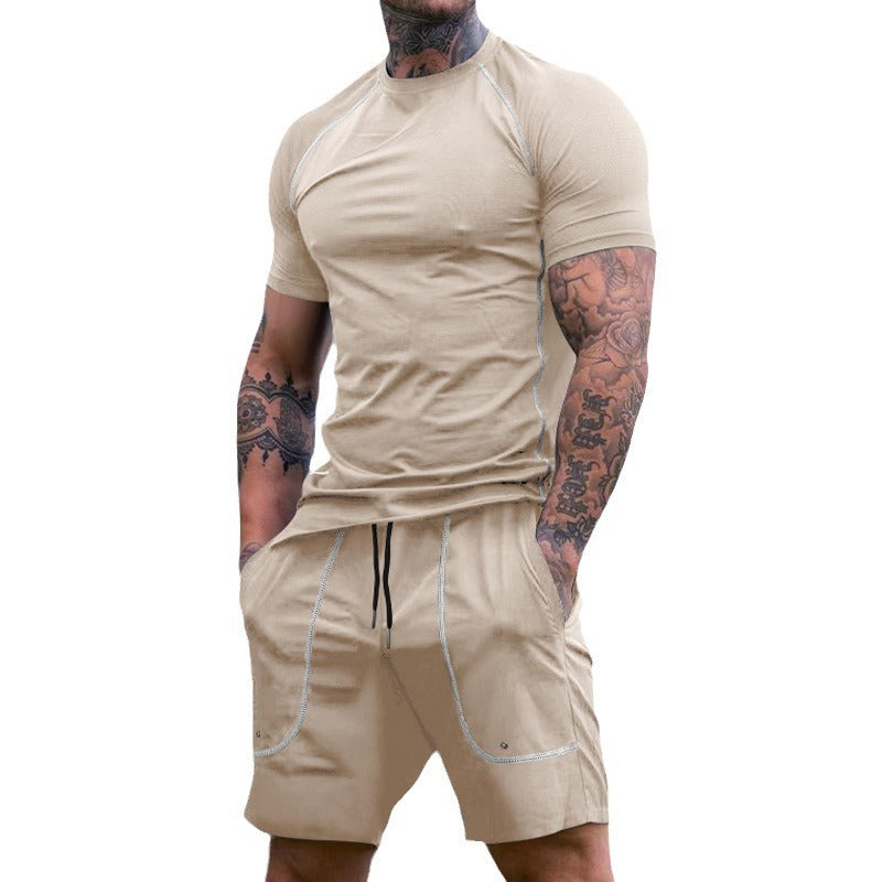 Herren sportliches Funktions-Kurzarmshirt und Shorts Set Echoarchiv