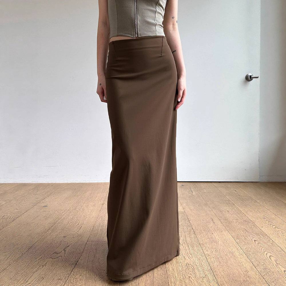 Damen nan taillierter Maxirock mit hohem Bund, geradem Fall und seitlichem Schlitz Echo Archiv