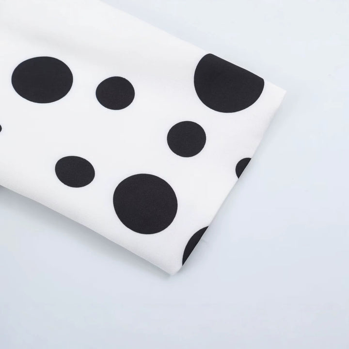 Damen Doppelreihiger Blazer im Polka‑Dot‑Design mit Spitzenbesetztem Revers Echoarchiv