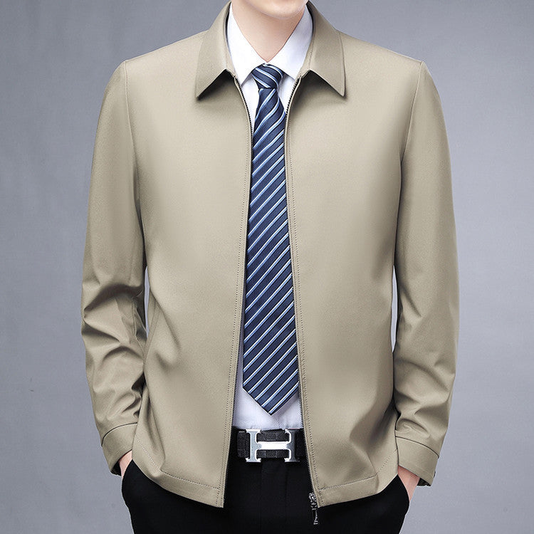 Herren modische Übergangsjacke mit Reißverschluss und elegantem Kragen Echoarchiv