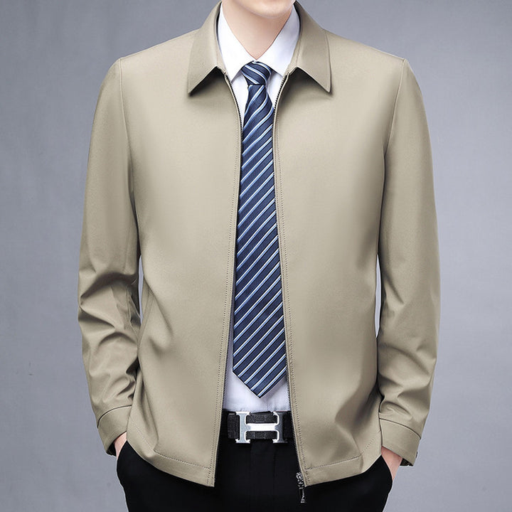 Herren modische Übergangsjacke mit Reißverschluss und elegantem Kragen Echoarchiv