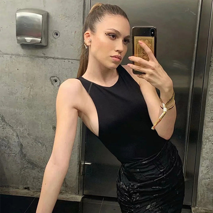 Damen Elegantes ärmelloses Stretch-Top Echo Archiv
