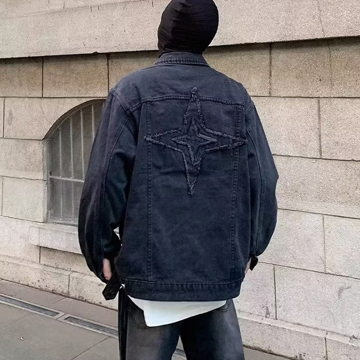 Herren lässige Denim-Überjacke mit kreativen Details Echoarchiv