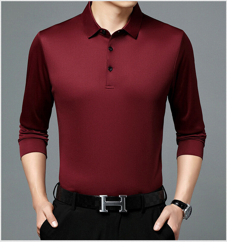 Herren atmungsaktives Langarm Poloshirt mit feuchtigkeitsregulierendem Material Echoarchiv