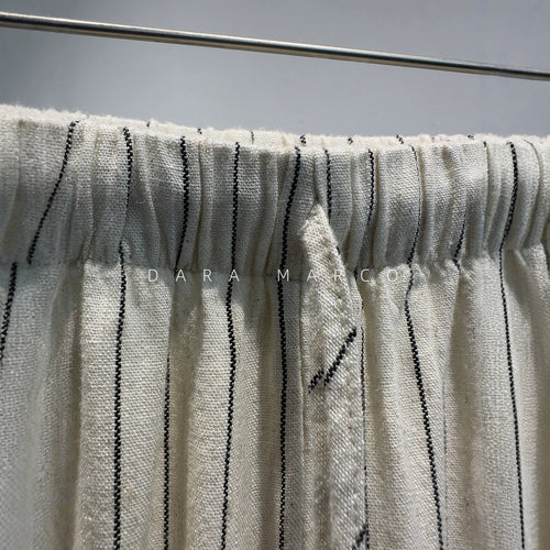 Damen gestreifte hochtaillierte weite Hosen – Avélisse