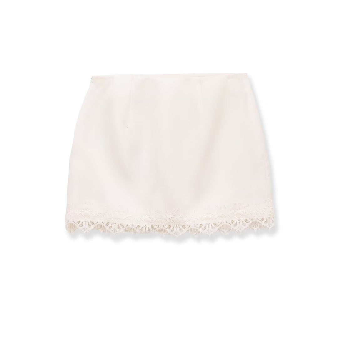 Damen eleganter Rock mit Spitzenbesatz und strukturiertem Gewebe Echo Archiv