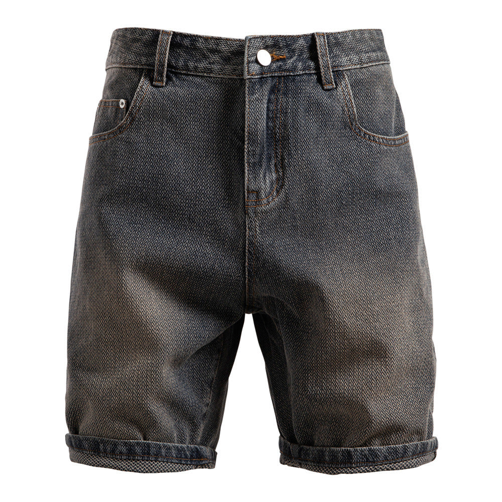Herren nan Jeansshorts mit Umschlag, mittelhoher Bund und klassischer Taschenaufteilung Echo Archiv