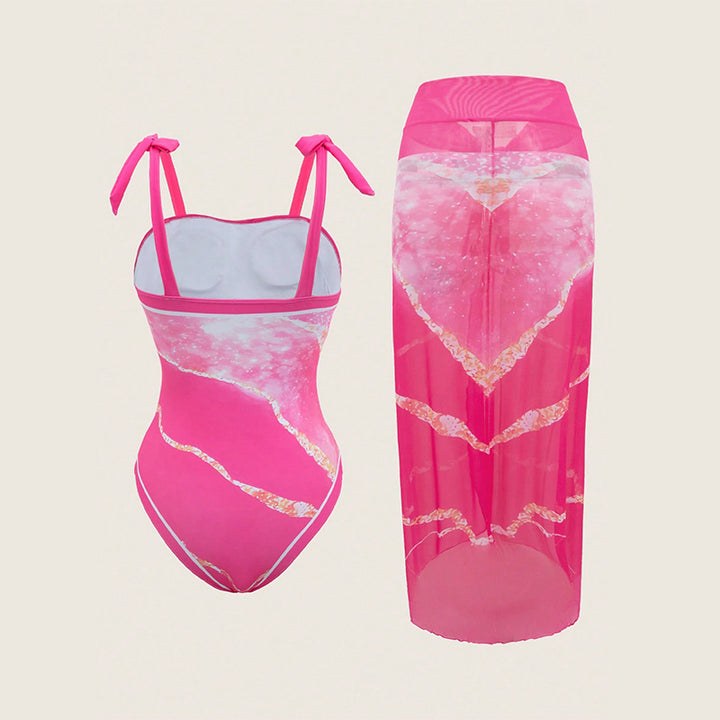 Damen Einteiler Badeanzug mit elegantem transparentem Cover-Up Echo Archiv