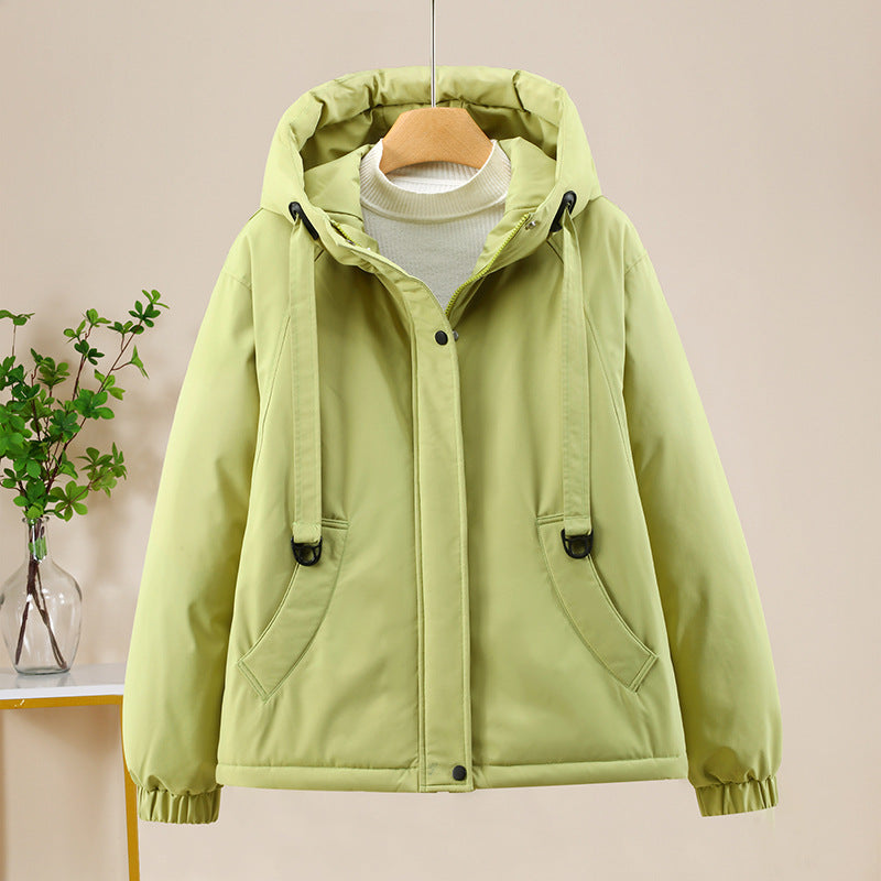 Damen Kurze Thermo-Kapuzenjacke mit Tunnelzug, Winddichter Außenhülle und elastischen Bündchen Echo Archiv
