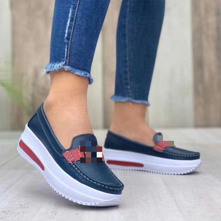 Damen Plateau-Loafer mit Metallic-Textil und leichter Profilsohle – Lioré