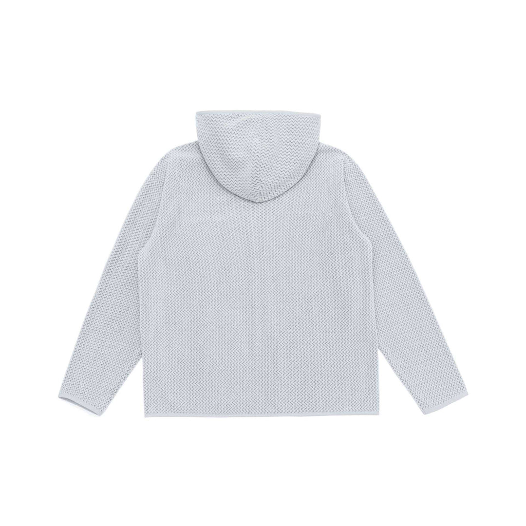 Unisex Strukturierte Kapuzenjacke mit durchgehendem Reißverschluss und Brustzippertasche Echoarchiv