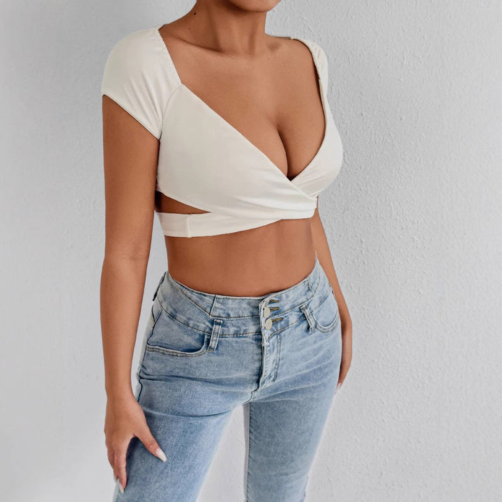 Damen Crop-Top mit elegantem Wickeldesign Echo Archiv