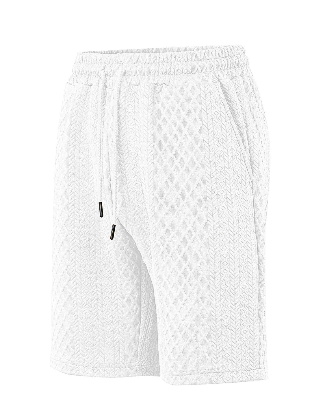 Herren nan strukturierte Lounge-Shorts mit Elastikbund Tunnelzug und seitlichen Eingrifftaschen Echo Archiv
