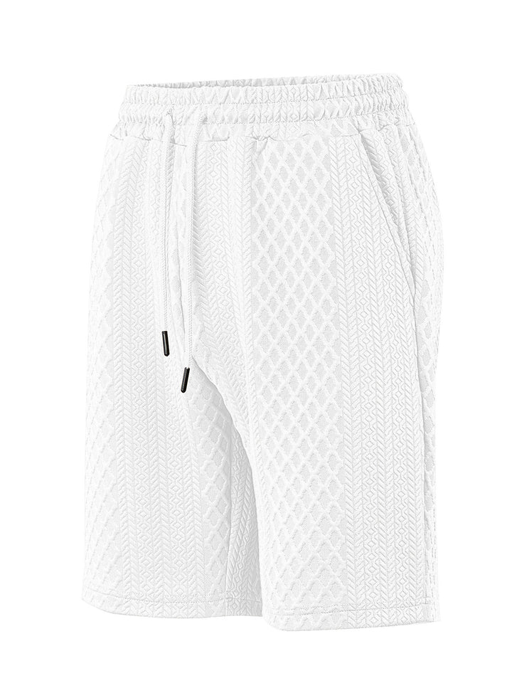 Herren nan strukturierte Lounge-Shorts mit Elastikbund Tunnelzug und seitlichen Eingrifftaschen Echo Archiv