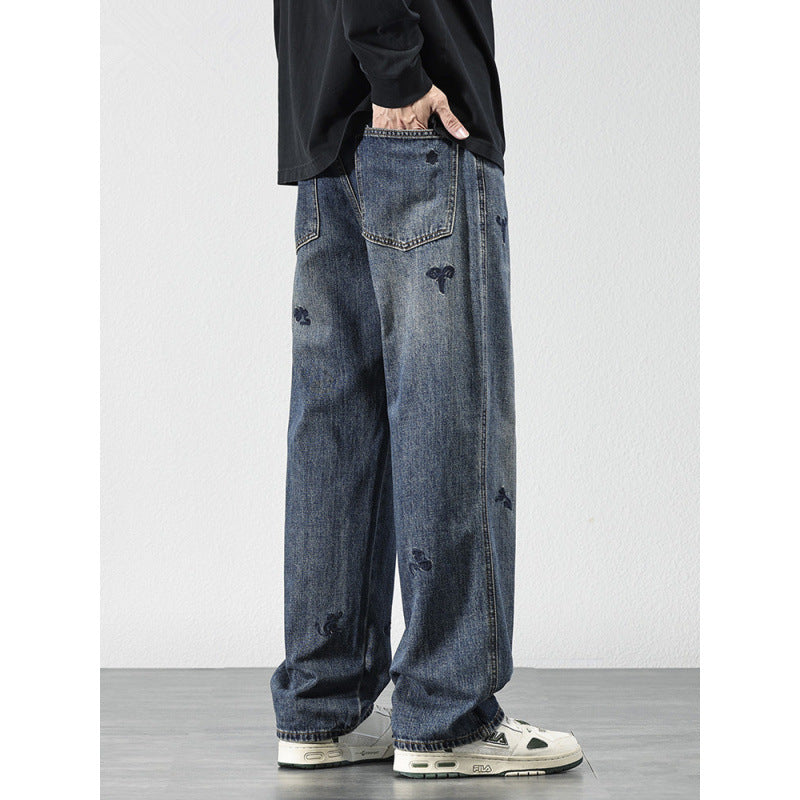 Herren Bequeme und modische Jeans mit Stickereien – Vardeno