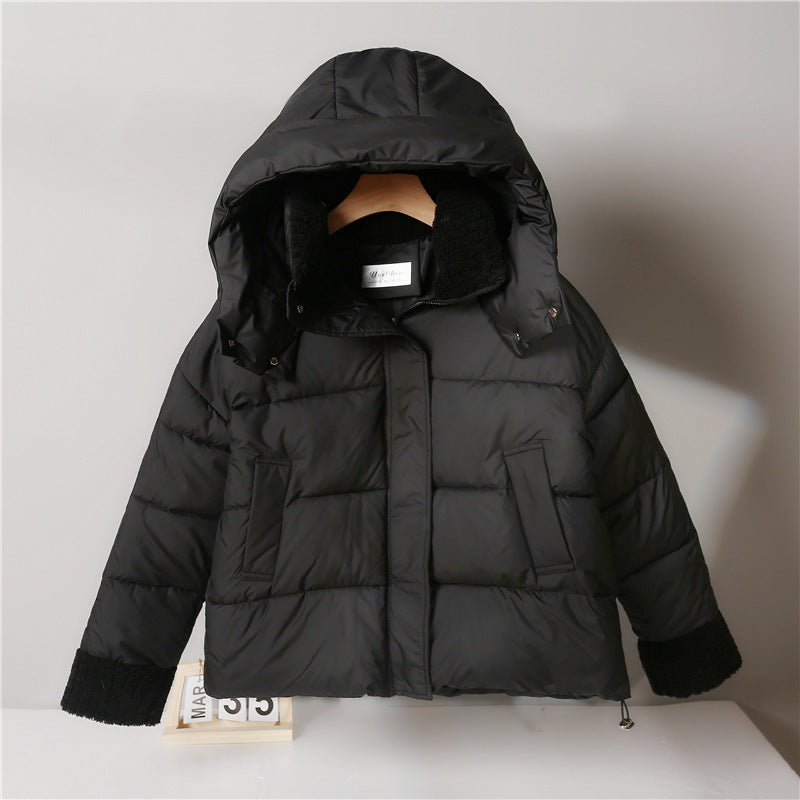 Damen nan kurze wattierte Jacke mit hochschließendem Teddykragen, Fleece-Innenfutter und verstellbarem Saum Echo Archiv