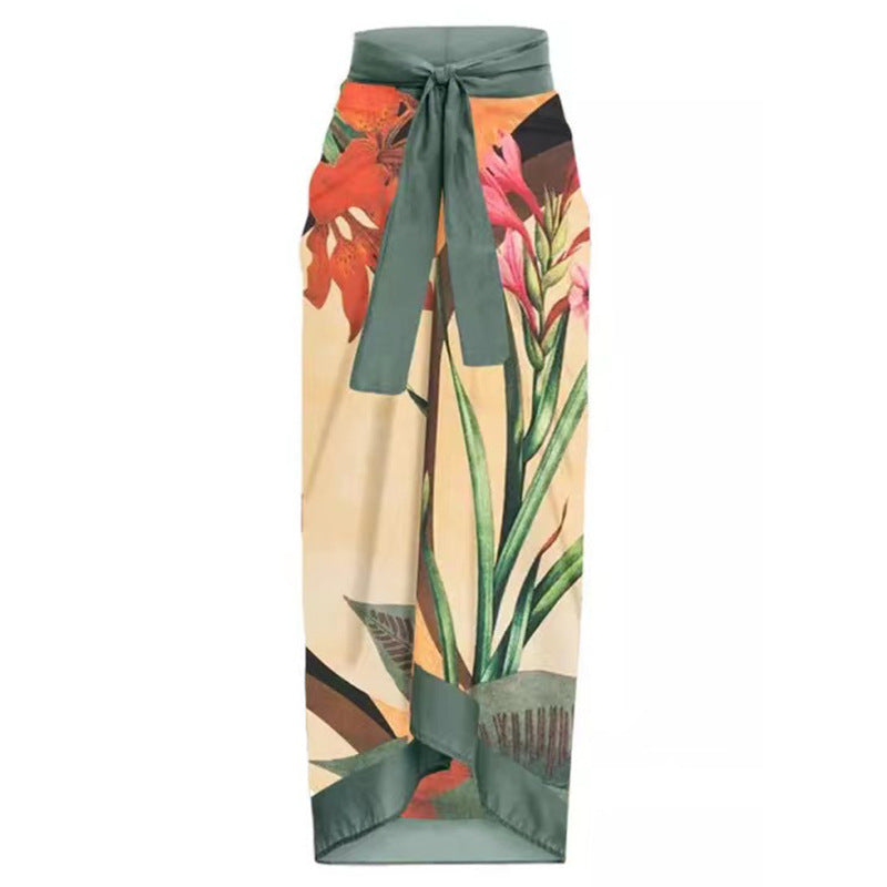 Damen Einteiler Badeanzug mit raffiniertem Wickeldesign und floralem Print Echo Archiv