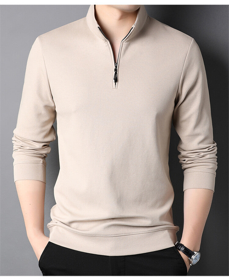 Herren Stehkragen Pullover mit Reißverschluss Echoarchiv