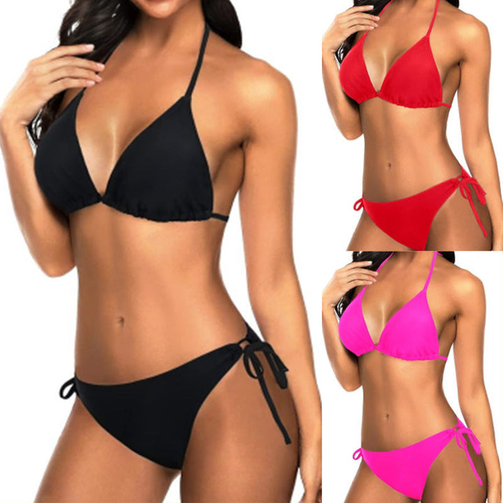 Damen Triangel-Bikini-Set mit Verstellbaren Trägern und Minimalistischem Design Echoarchiv