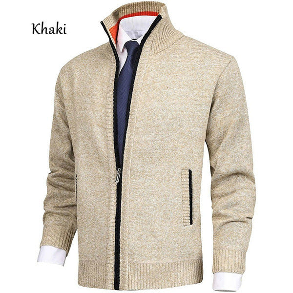 Herren nan Strickjacke mit Stehkragen und verdecktem Reißverschluss Echo Archiv