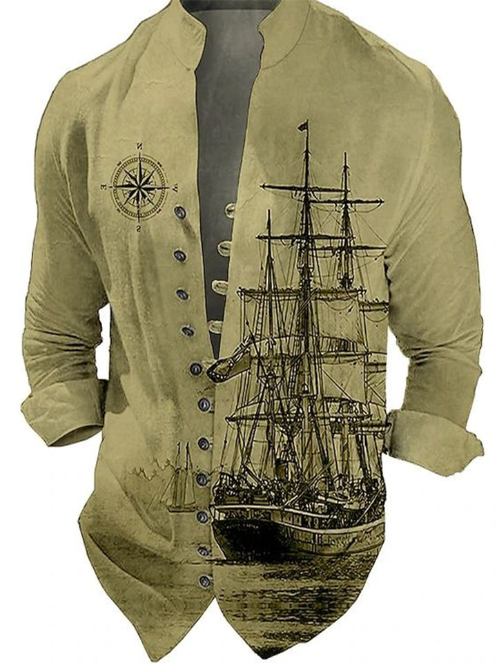 Herren Weste mit nostalgischem maritimem Schiffsdesign Echoarchiv