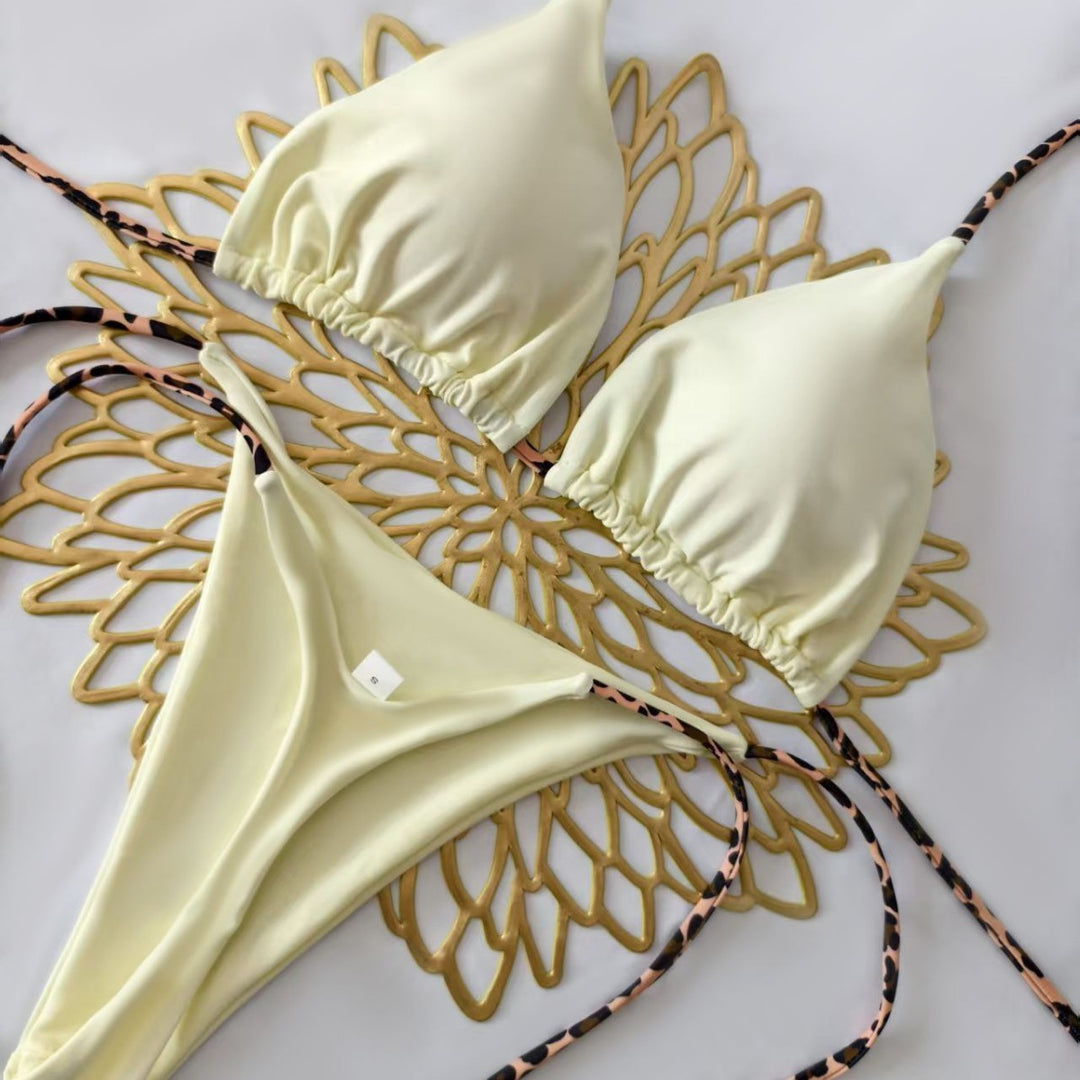 Damen Triangel-Bikini-Set mit verstellbaren Trägern und modischem Leoprint Echo Archiv