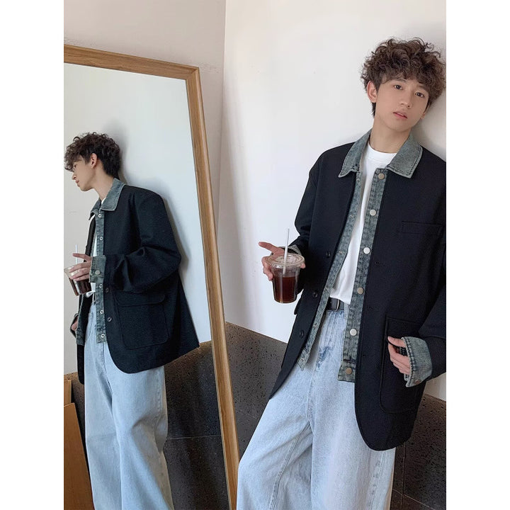 Herren Oversized Sakkojacke mit aufgesetzten Pattentaschen Echoarchiv