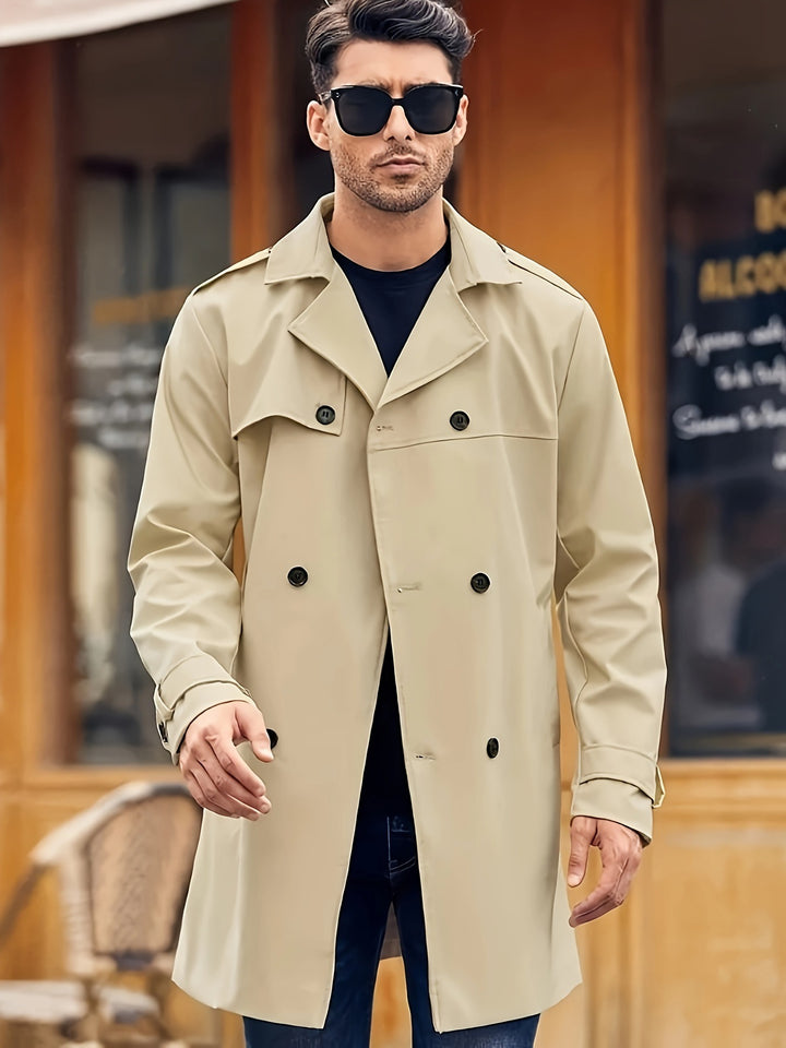 Herren eleganter Trenchcoat mit praktischen Taschen Echoarchiv