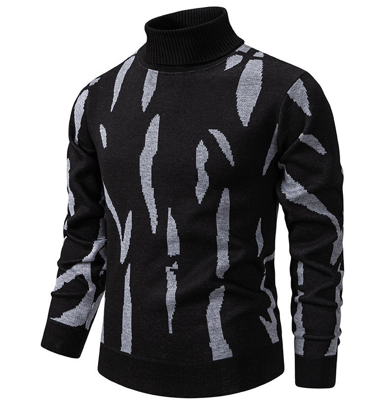 Herren modischer Rollkragenpullover mit auffälligem Muster Echoarchiv