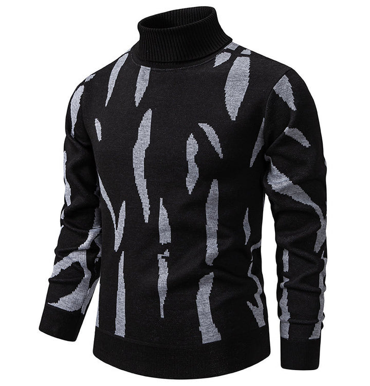 Herren modischer Rollkragenpullover mit auffälligem Muster Echoarchiv