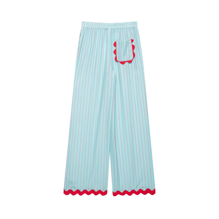 Damen weite Pyjamahose mit elastischem Bund und gewelltem Saum Echo Archiv