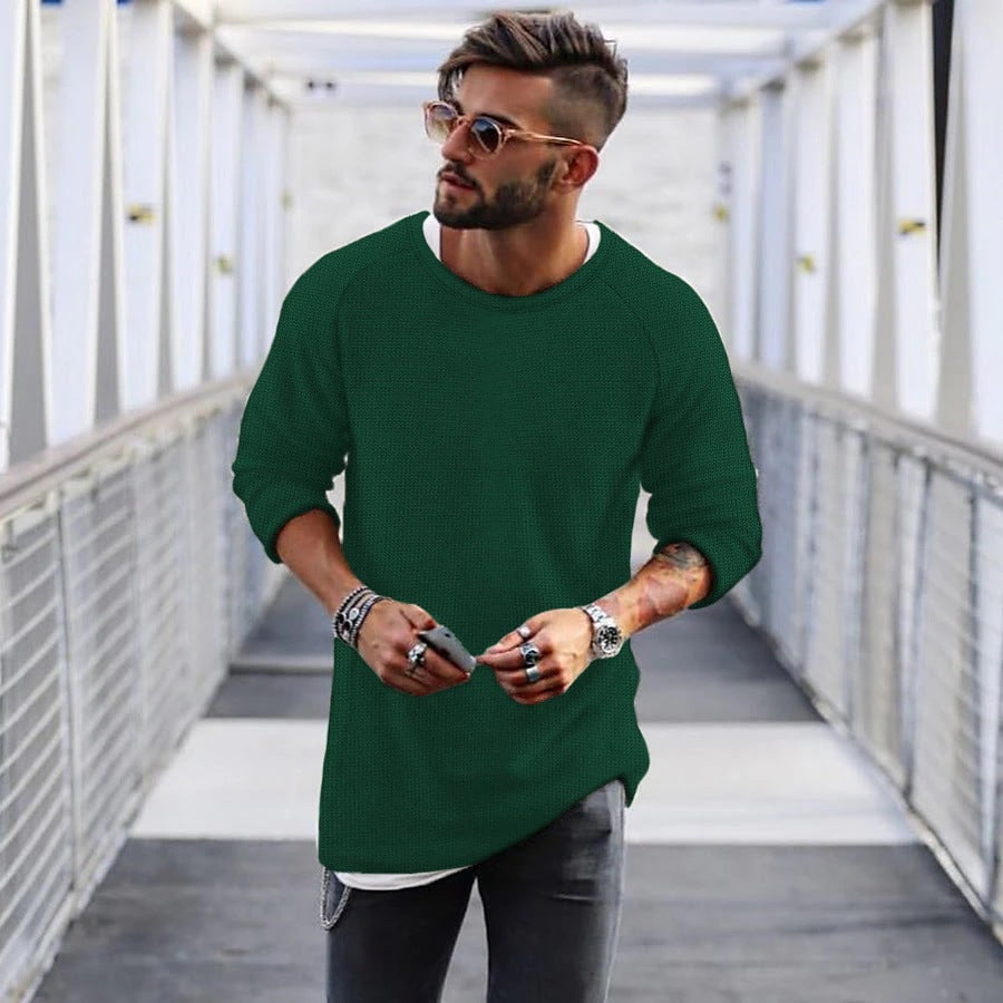 Herren lässiger Pullover mit innovativem Strickmuster Echoarchiv