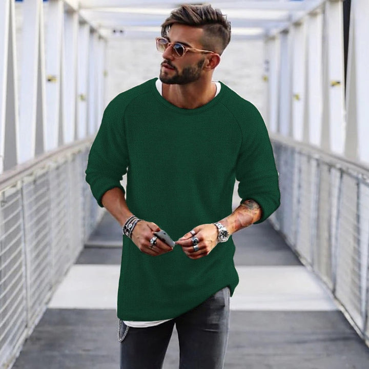Herren lässiger Pullover mit innovativem Strickmuster Echoarchiv