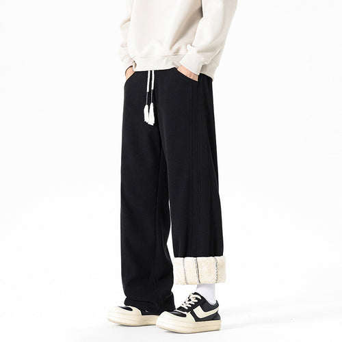 Herren Flauschige Relaxed Fit Freizeithose