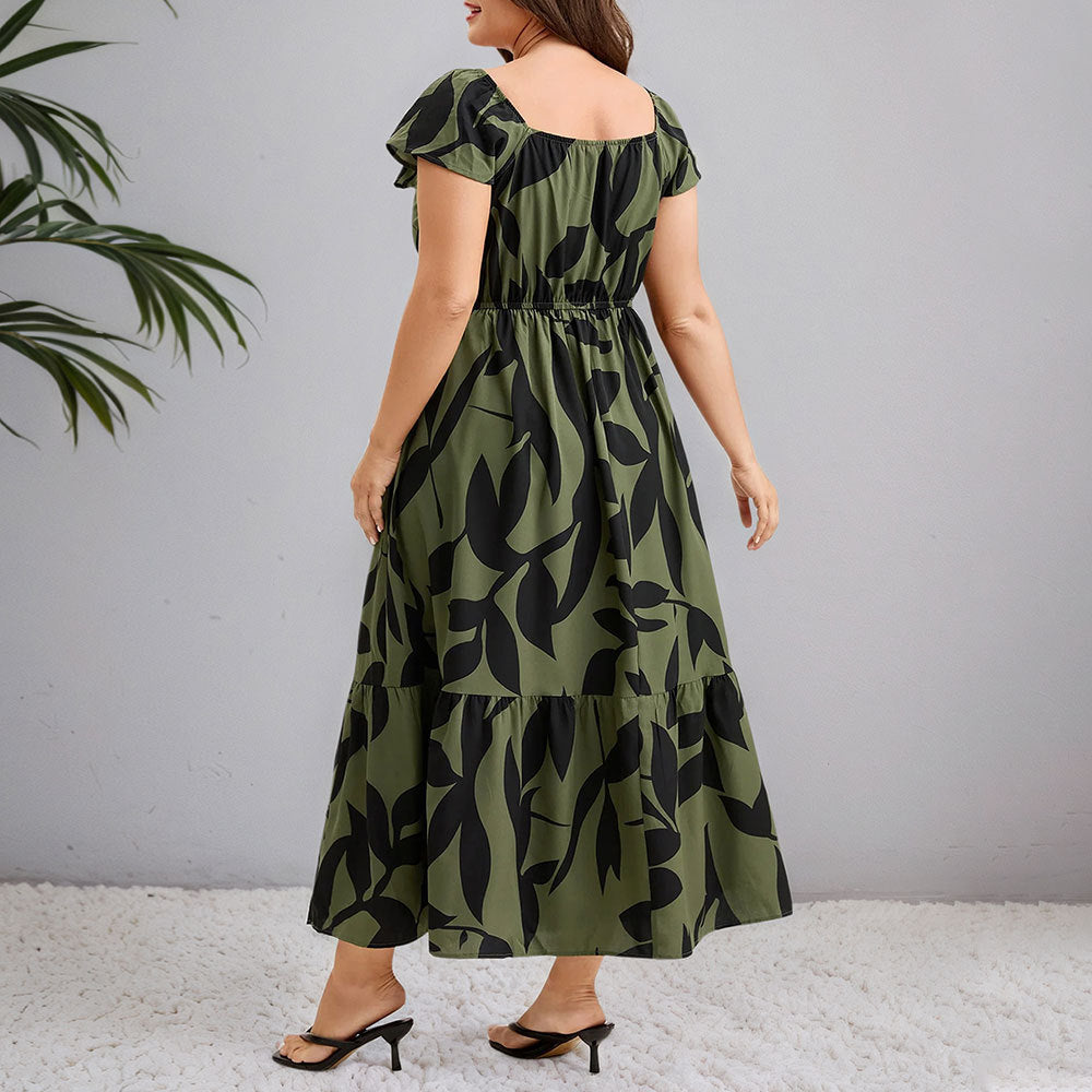 Damen Maxikleid mit floralem Muster und taillierter Silhouette Echo Archiv
