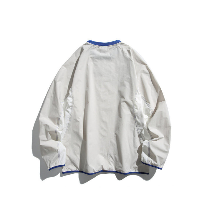Unisex Leichter technischer Oversize-Pullover mit Rundhalsausschnitt, Reißverschlusstaschen und kontrastierten Abschlüssen Echo Archiv