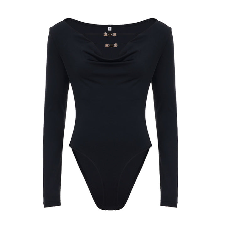 Damen eleganter Langarmbody mit modischem Ausschnitt Echo Archiv