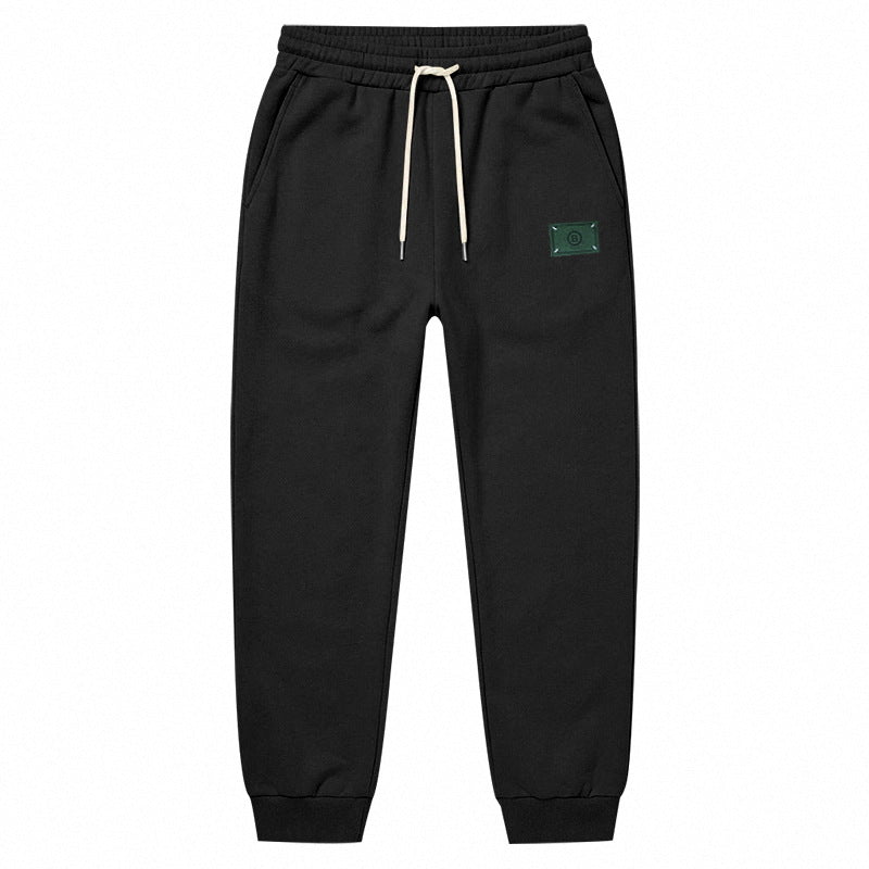 Herren Minimalistische Fleece-Jogginghose mit elastischem Tunnelzug und schmalen Bündchen – Sorevano