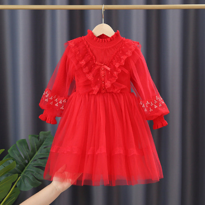 Mädchen festliches Tüllkleid mit Rüschendetails Echo Archiv