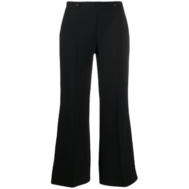 Damen Hochtaillierte Tailoring-Palazzohose mit Bügelfalte und weitem Bein Echoarchiv