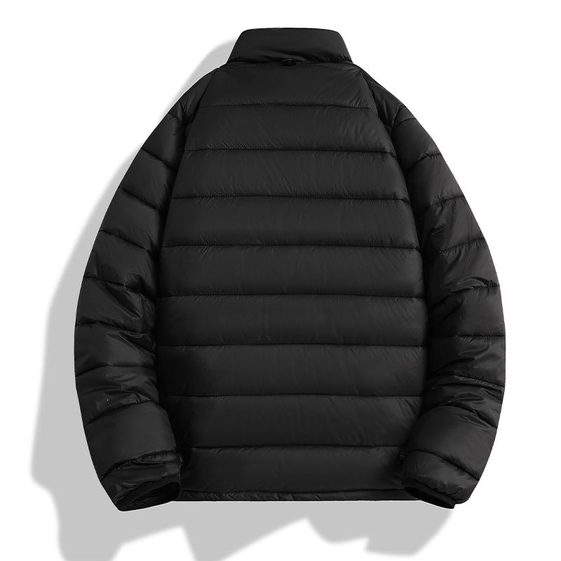 Herren Leichte ultrawarme packbare Steppjacke mit horizontaler Steppung, hohem Stehkragen und Zwei-Wege-Reißverschluss Echoarchiv
