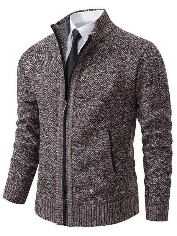 Herren modische Strickjacke mit Reißverschluss und praktischen Taschen Echoarchiv
