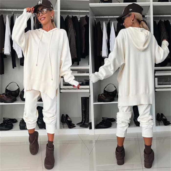 Damen oversized Kapuzenpullover und tapered Jogger Lounge-Set – Auréline