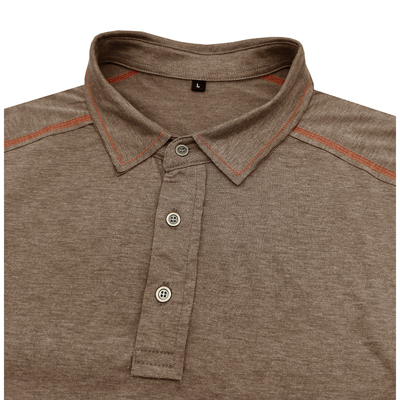Herren Poloshirt mit modischen Kontrastnähten und atmungsaktivem Stoff Echoarchiv