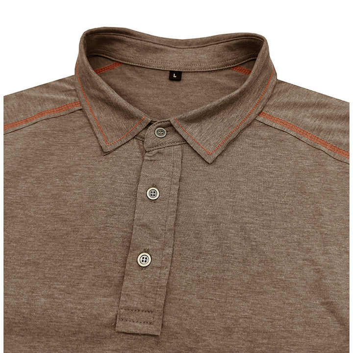 Herren Poloshirt mit modischen Kontrastnähten und atmungsaktivem Stoff Echoarchiv