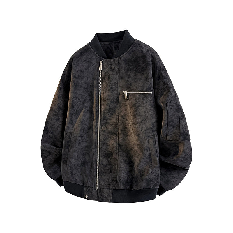Herren lässige Oversized-Bomberjacke aus strapazierfähigem Material mit praktischen Taschen Echoarchiv