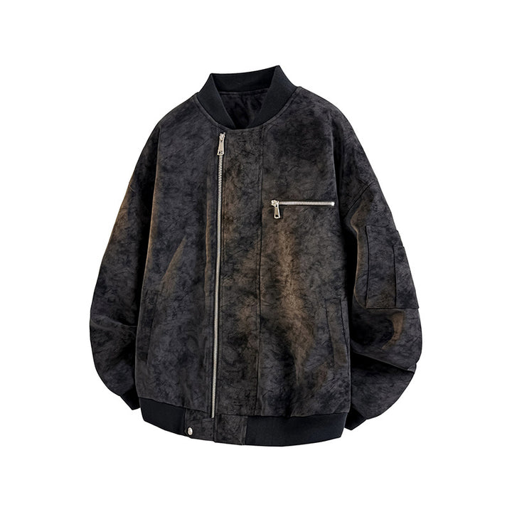 Herren lässige Oversized-Bomberjacke aus strapazierfähigem Material mit praktischen Taschen Echoarchiv
